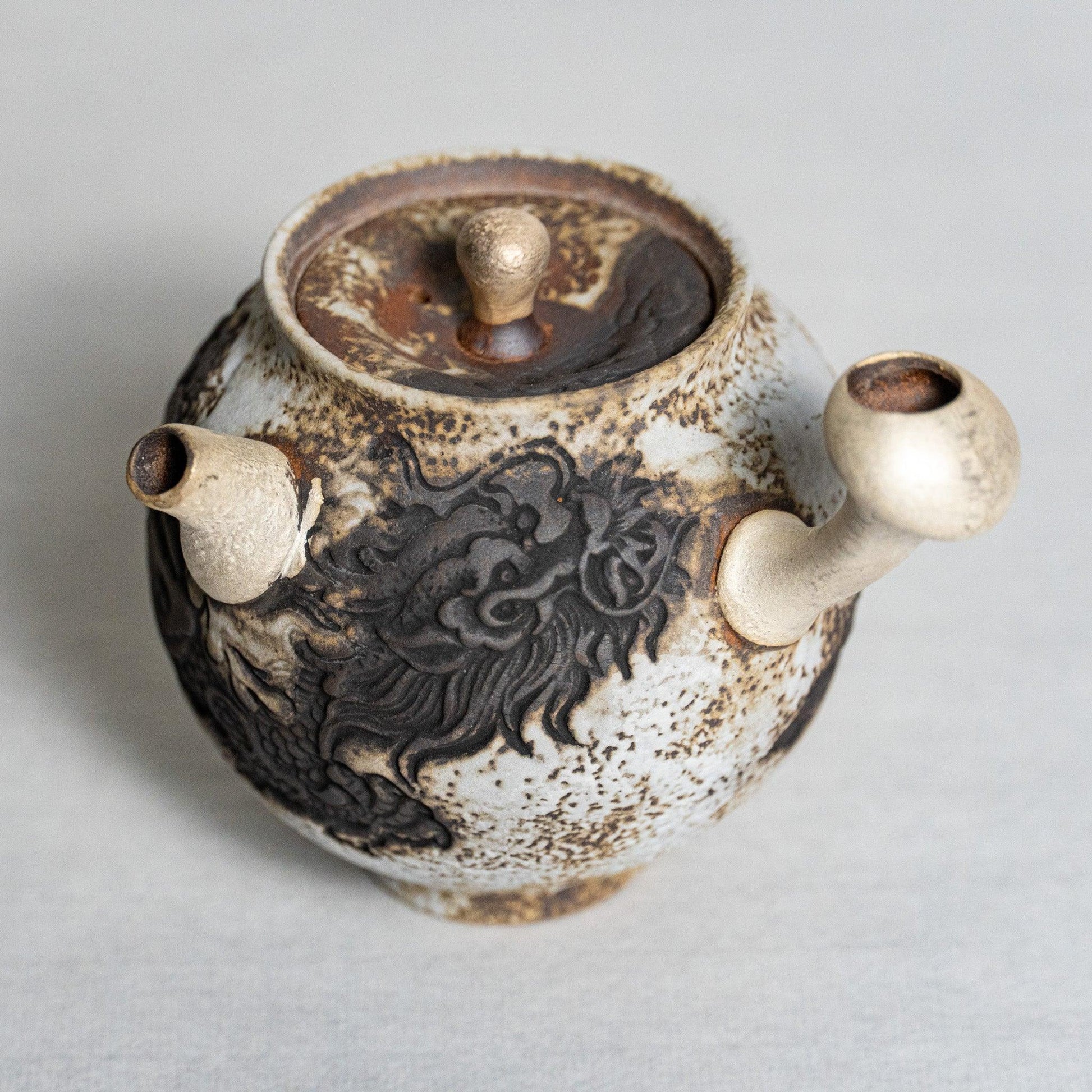 Ink Dragon Kungfu Teapot: Side-Handle Teapot 龙吟 - Raf LifeStyle