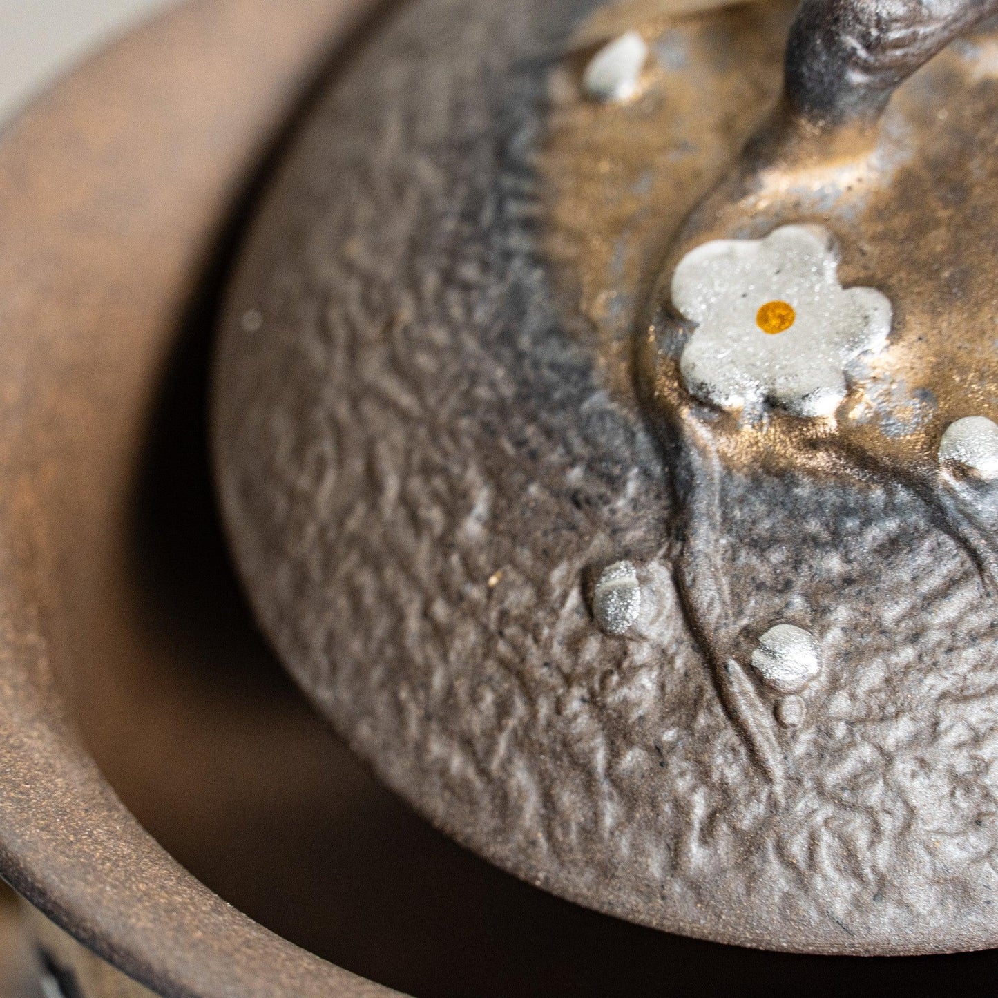 Handmade Vintage Gilded Iron Glaze Plum Blossom Coarse Pottery Tea Mug - Raf LifeStyle