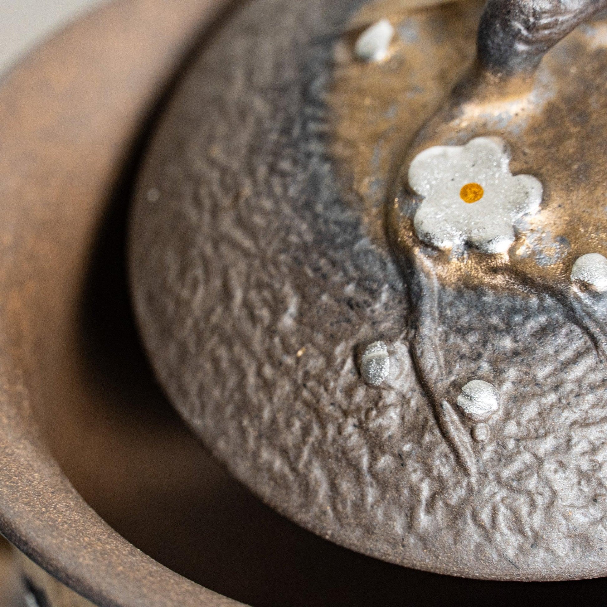 Handmade Vintage Gilded Iron Glaze Plum Blossom Coarse Pottery Tea Mug - Raf LifeStyle