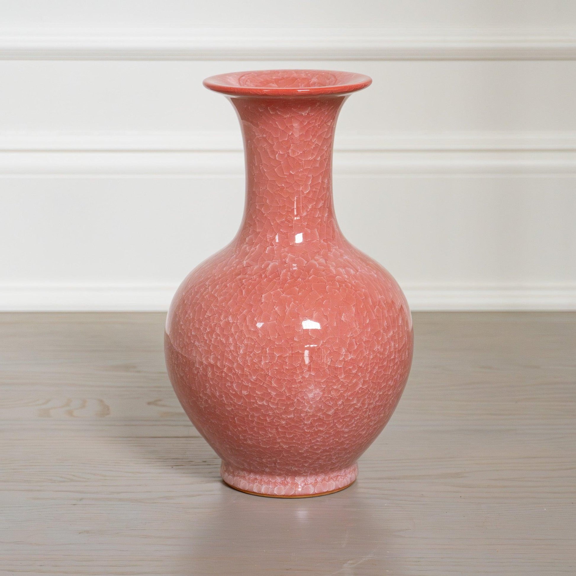 Blush Ice Crackle Elegance Vase - Raf LifeStyle