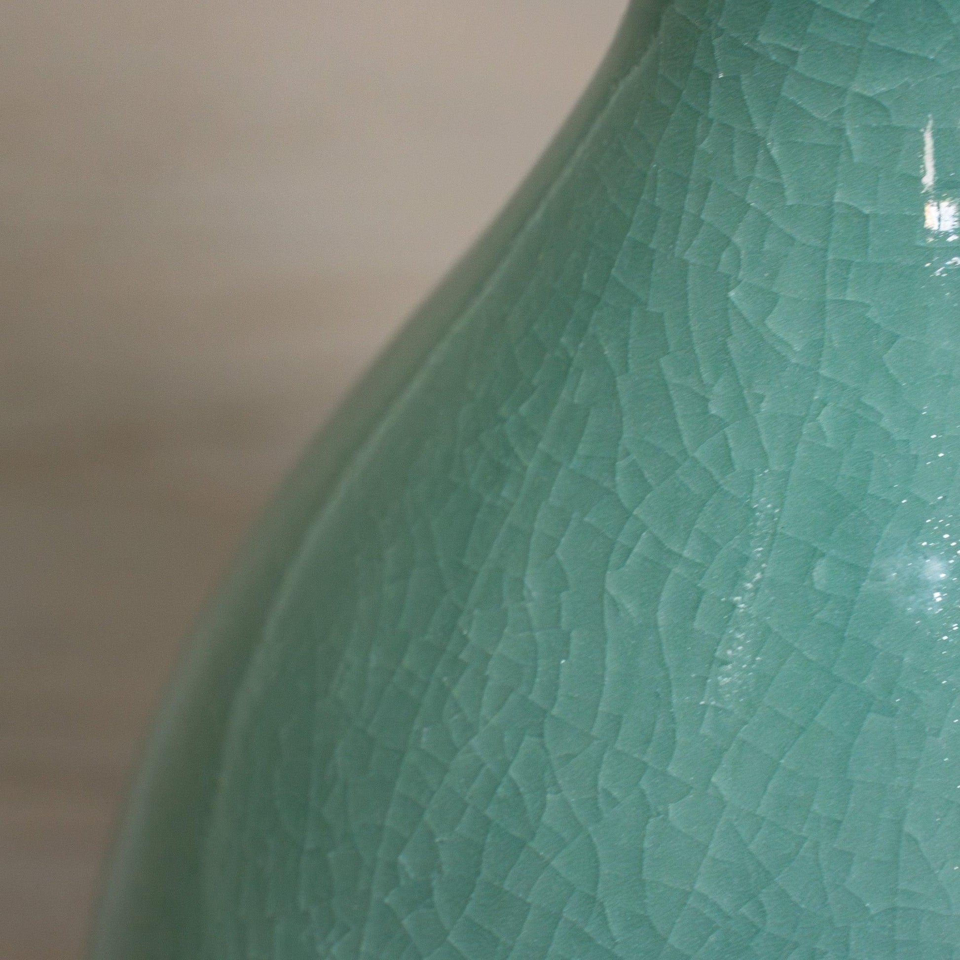 Jade Dew Crackle Vase Ru Kiln Green - Raf LifeStyle