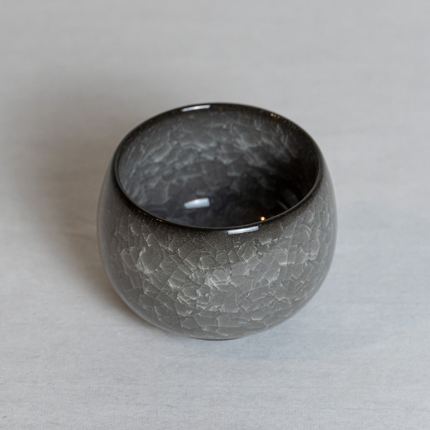 Artisan Crackle Glaze Tea Cup | Unique Handcrafted Ceramic Tea Bowl | Sake Cup
